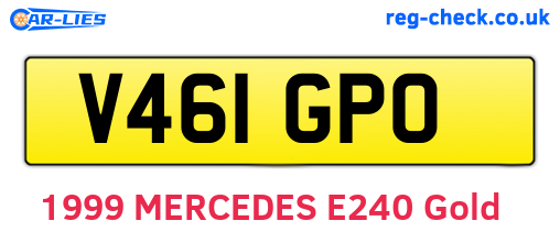 V461GPO are the vehicle registration plates.