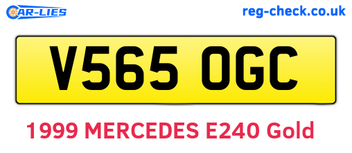 V565OGC are the vehicle registration plates.