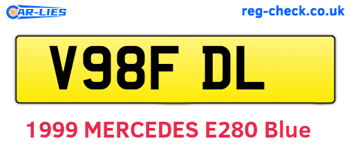 V98FDL are the vehicle registration plates.