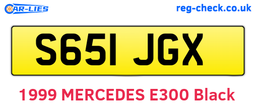 S651JGX are the vehicle registration plates.