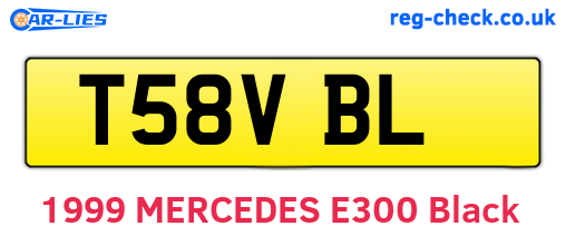 T58VBL are the vehicle registration plates.