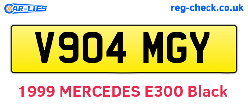 V904MGY are the vehicle registration plates.