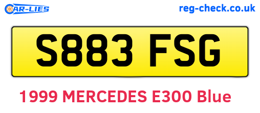 S883FSG are the vehicle registration plates.
