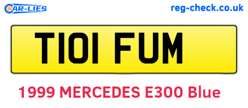 T101FUM are the vehicle registration plates.
