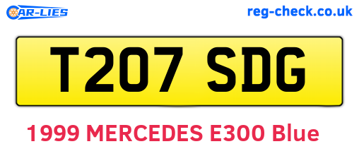 T207SDG are the vehicle registration plates.