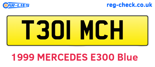 T301MCH are the vehicle registration plates.