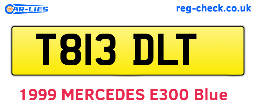 T813DLT are the vehicle registration plates.