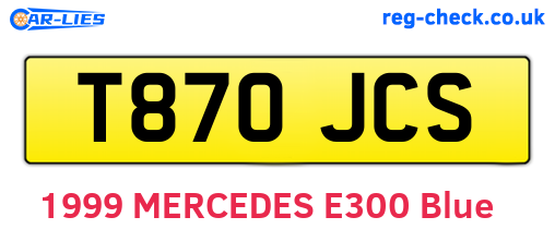 T870JCS are the vehicle registration plates.