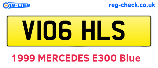 V106HLS are the vehicle registration plates.