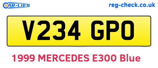 V234GPO are the vehicle registration plates.