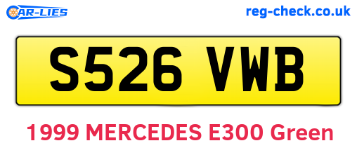 S526VWB are the vehicle registration plates.