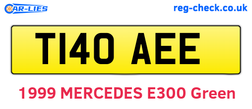 T140AEE are the vehicle registration plates.