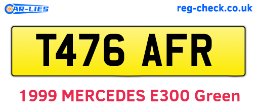 T476AFR are the vehicle registration plates.