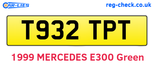 T932TPT are the vehicle registration plates.