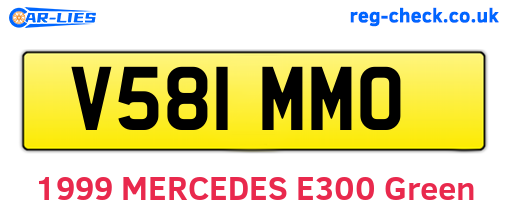 V581MMO are the vehicle registration plates.