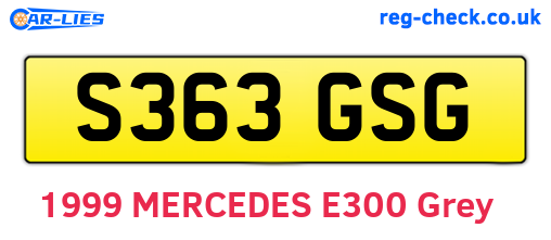 S363GSG are the vehicle registration plates.