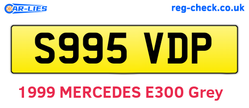 S995VDP are the vehicle registration plates.
