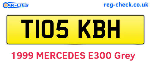 T105KBH are the vehicle registration plates.