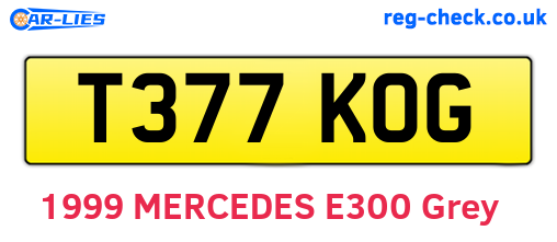 T377KOG are the vehicle registration plates.