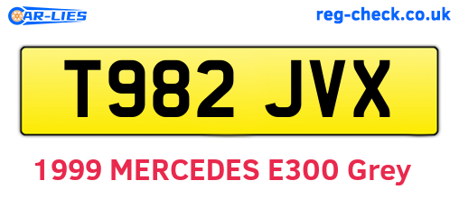 T982JVX are the vehicle registration plates.