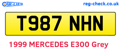 T987NHN are the vehicle registration plates.