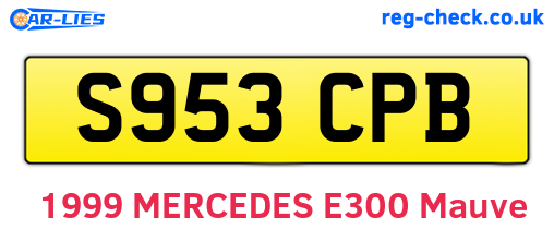 S953CPB are the vehicle registration plates.