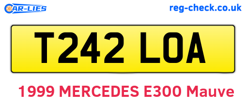 T242LOA are the vehicle registration plates.