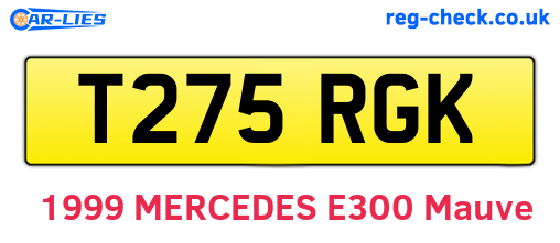 T275RGK are the vehicle registration plates.
