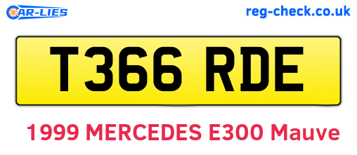 T366RDE are the vehicle registration plates.