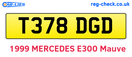 T378DGD are the vehicle registration plates.