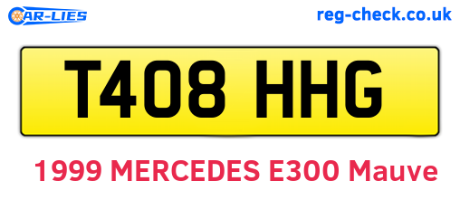 T408HHG are the vehicle registration plates.