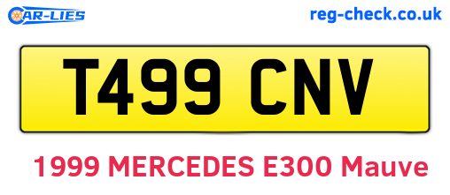 T499CNV are the vehicle registration plates.