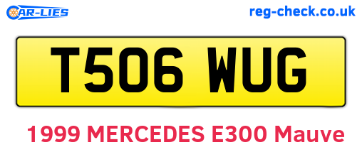 T506WUG are the vehicle registration plates.