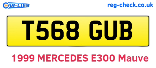 T568GUB are the vehicle registration plates.