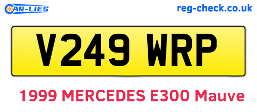 V249WRP are the vehicle registration plates.