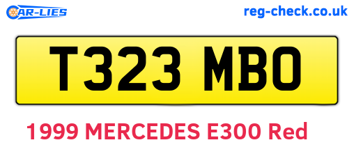 T323MBO are the vehicle registration plates.