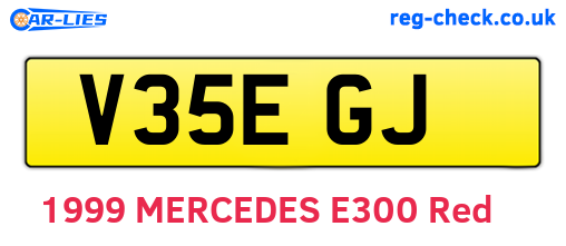 V35EGJ are the vehicle registration plates.