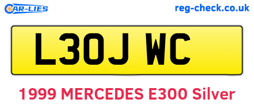 L30JWC are the vehicle registration plates.