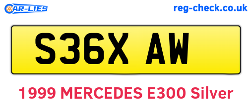 S36XAW are the vehicle registration plates.