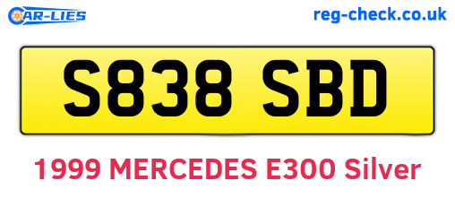 S838SBD are the vehicle registration plates.
