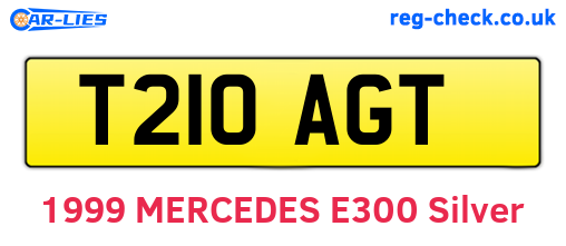 T210AGT are the vehicle registration plates.