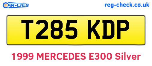 T285KDP are the vehicle registration plates.