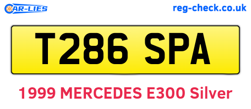 T286SPA are the vehicle registration plates.