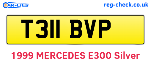 T311BVP are the vehicle registration plates.