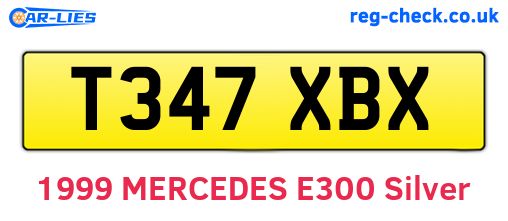 T347XBX are the vehicle registration plates.