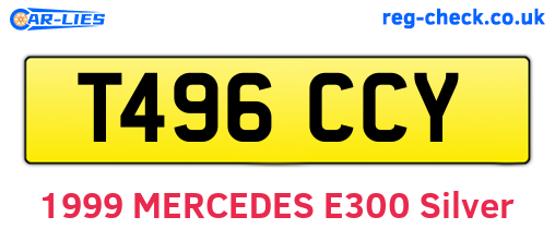 T496CCY are the vehicle registration plates.