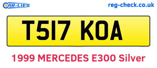 T517KOA are the vehicle registration plates.