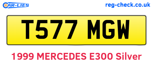 T577MGW are the vehicle registration plates.