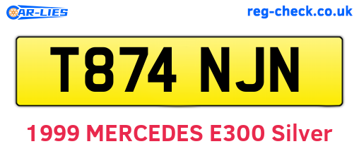 T874NJN are the vehicle registration plates.