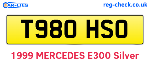 T980HSO are the vehicle registration plates.